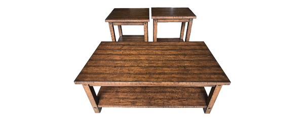 Awf Imports - Woodsman Cocktail & 2 End Tables