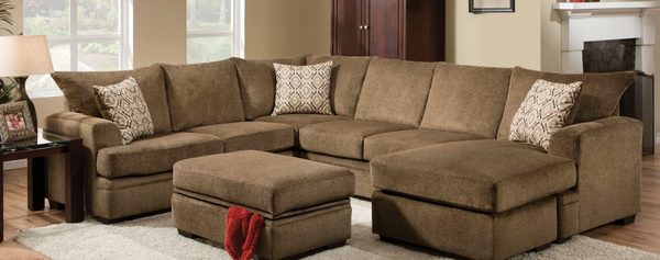 American Furniture Manufacturing - Cornell Cocoa Stationary Sectional