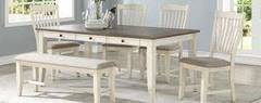 Awf Imports - Grey & White Leg Dining Table, 4 Chairs