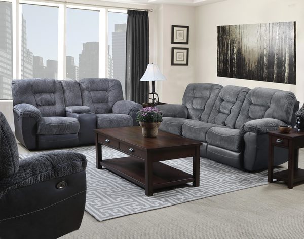 Simmons Darcy Charcoal Reclining Sofa