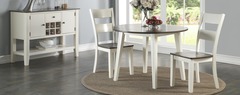 Awf Imports - Grey & White Drop Leaf Dining Table, 2 Chairs
